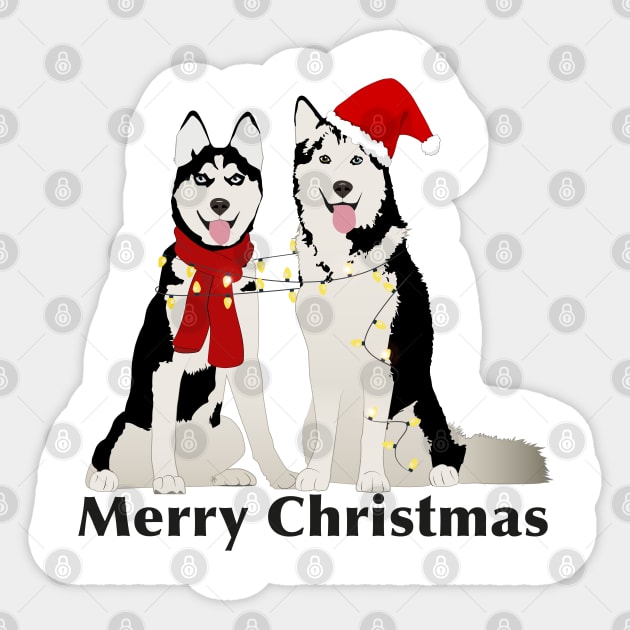 Huskies Merry Christmas Sticker by NinoRc